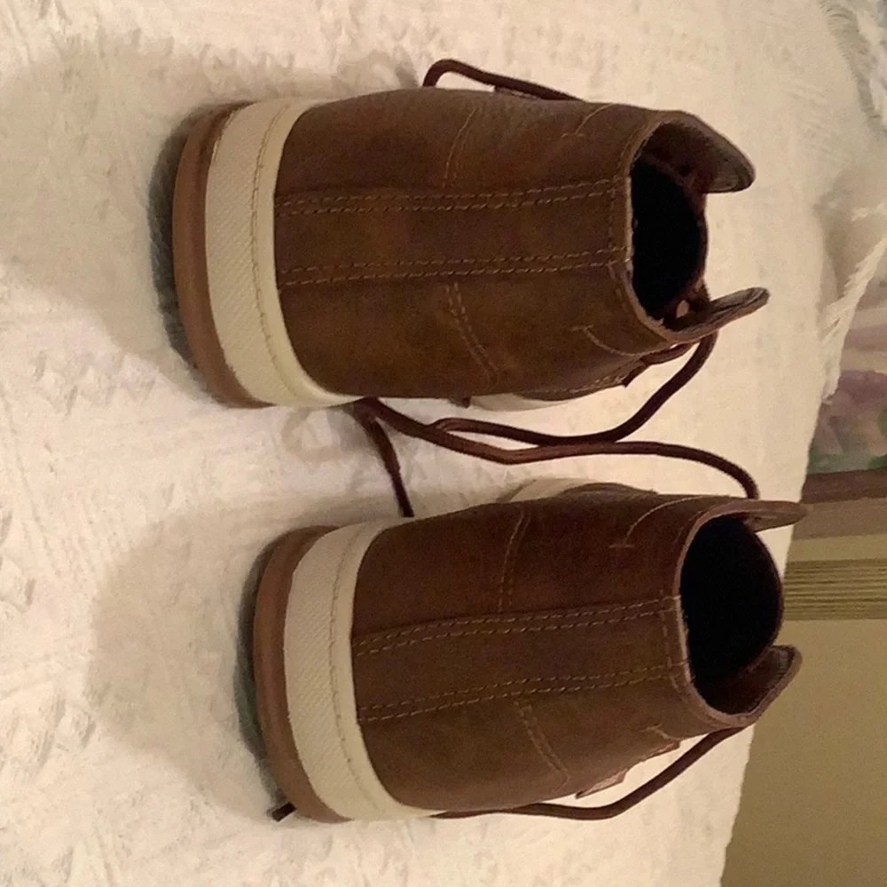 Mens Bass Ankle Top Shoe/Boot size 9 Tan - Picture 2 of 4